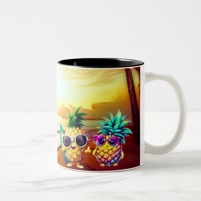 TROPICAL LOVE AT DAWN Två-Tonad MUGG (Höger)