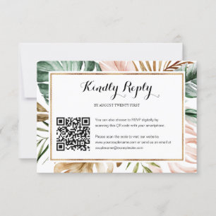 Tropical Lövs Bröllop QR-kod Foto OSA kort