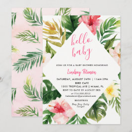 Tropical Lövs Luau Baby Shower-inbjudningskort Inbjudningar