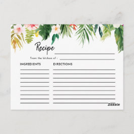Tropical Lövs Luau Möhippa Recipe Card Vykort