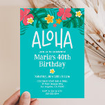 Tropical Luau Aloha 40:e födelsedagen<br><div class="desc">40-årsinbjudningar med roligt och färgstarkt tropiskt tema. Anpassa inbjudan med din party-information för att göra den till din egen!</div>