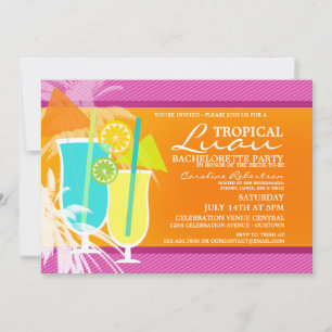 Tropical Luau Bachelorette-partiets inbjudningar