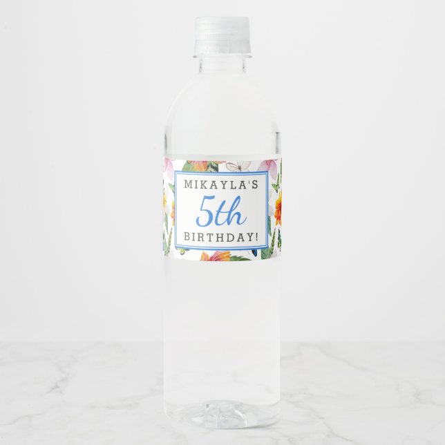 Tropical Luau Birthday Vattenflaska Labels Vattenflaskor Etikett (Framsida)