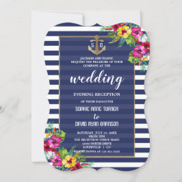 Tropical Luau Blommigt Bröllop kvällsmottagning Inbjudningar