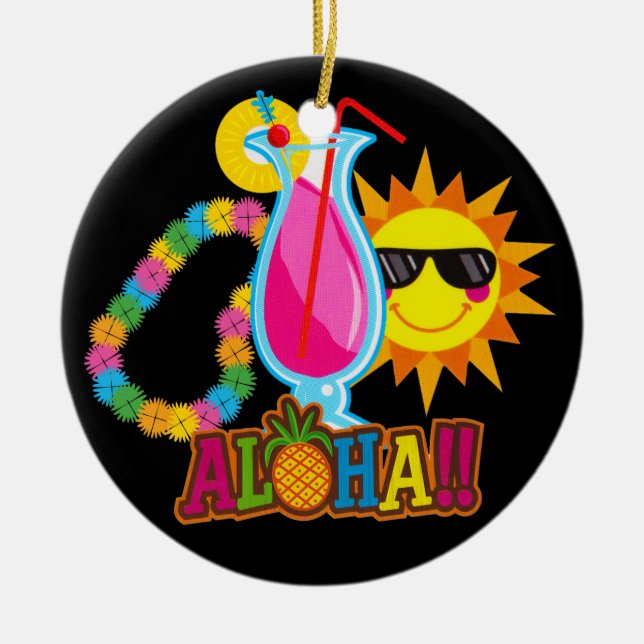 Tropical Luau Cocktail Ornament (Framsidan)