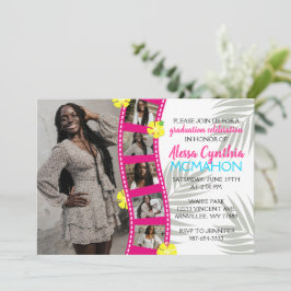 Tropical Luau Filmremsa 6 Photo Studenten Inbjudningar