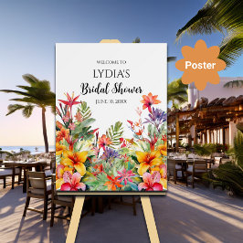 Tropical Luau Hawaiian Möhippa Välkommen Poster