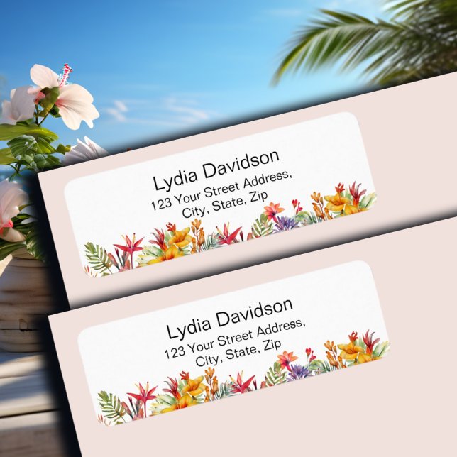 Tropical Luau Hawaiian Returadress Returadress Etikett (Skapare uppladdad)