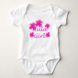 Tropical Luau Hula Girl Blommigt Infants Creeper T-shirt