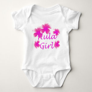 Tropical Luau Hula Girl Blommigt Infants Creeper T-shirt