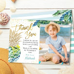 Tropical Luau Party Pineapple Beach Birthday Photo Tack Kort<br><div class="desc">Tropiskt Luau-pineapple-bikupa från Party födelsedag - tack för ditt kort</div>