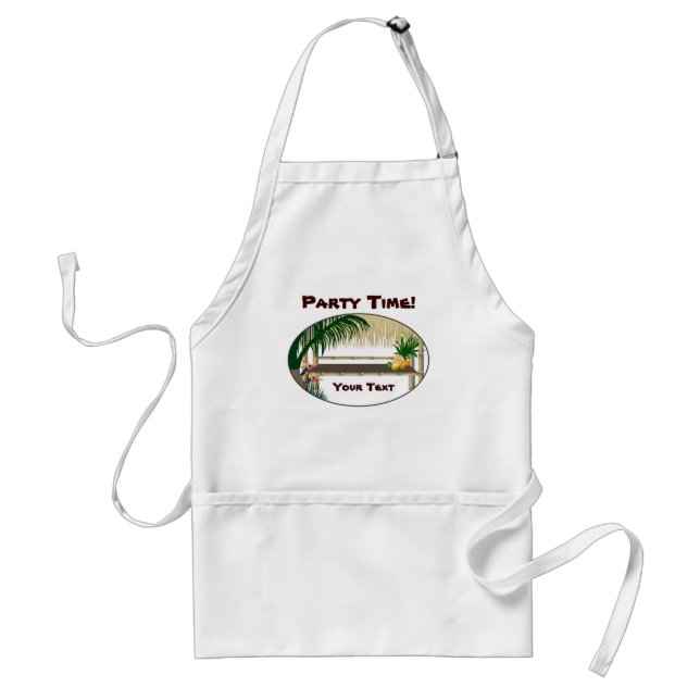 Tropical Luau Party Tiki Hut Pub Apron Förkläde (Framsidan)