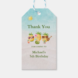 Tropical Luau Pineapple Beach Birthday Presentetikett