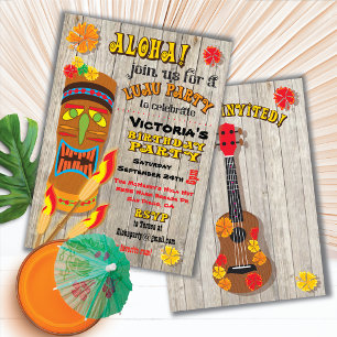 Tropical Luau Tiki-partiets inbjudningar