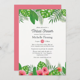 Tropical Luau Virtuell Möhippa eller Baby Shower Inbjudningar