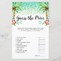 Tropical Luau Watercolor Gissa det Prisa spelet