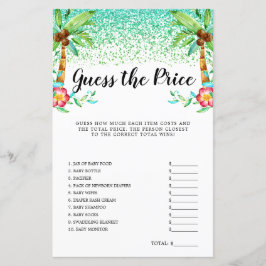 Tropical Luau Watercolor Gissa det Prisa spelet