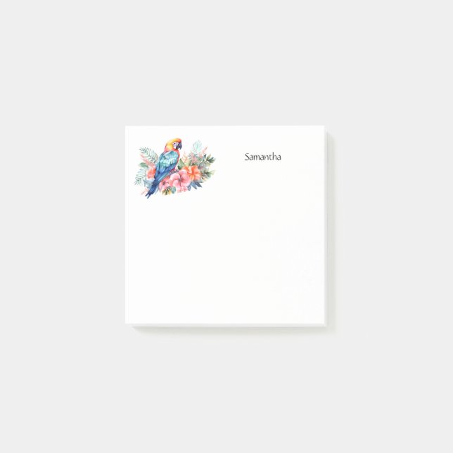 Tropical Macaw Parrot Personlig Post-it Block (Framsida)