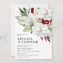 Tropical Magnolia White Grönt Red