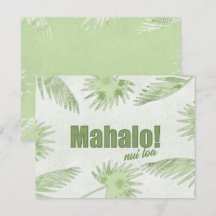 Tropical Mahalo Nui Loa Card (Papper skärpeeffekt)