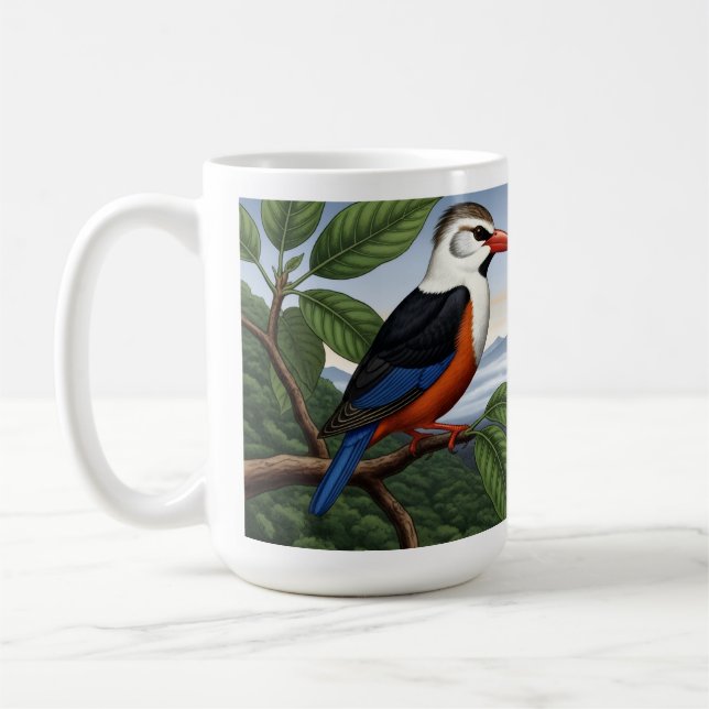Tropical Majesty: Bird in Bloom Mug Kaffemugg (Vänster)