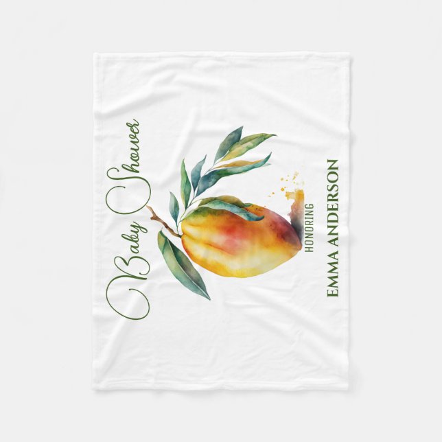 Tropical Mango | Baby Shower Fleecefilt (Framsidan)