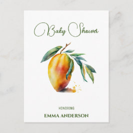 Tropical Mango | Baby Shower Meddelande Vykort