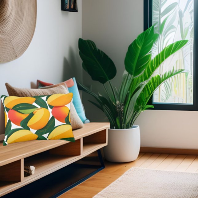 Tropical Mango Tango Personlig Prydnadskudde (Skapare uppladdad)