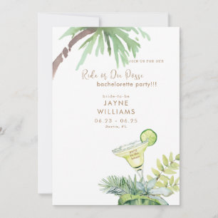 Tropical Margarita Ride eller Die Bachelorette Par Inbjudningar