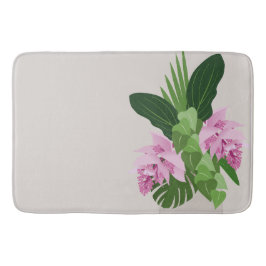 Tropical Medinilla Rosa Flower i Beige Vas Badrumsmatta
