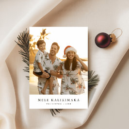 Tropical Mele Kalikimaka Family Beach Photo Julkort