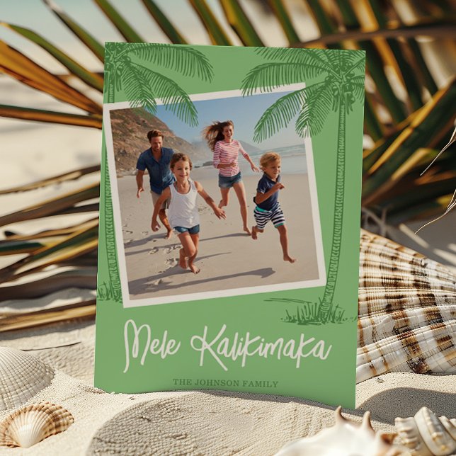 Tropical Mele Kalikimaka Jul Foto Julkort (Skapare uppladdad)