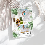 Tropical Mele Kalikimaka jul Photo Collage Julkort<br><div class="desc">Skicka tropisk semesterhälsning till familj och vänner - hawaiiska stil med de här botaniska vattenfärgerna gröna och faux guld julfotosamlingskort. Tre (3) av dina favoritfotografier som är höljda i tropiskt löv och faux guld-blommigtar,  den hawaiiska julen hälsning "Mele Kalikimaka" i elegantens kalligrafi,  manustypografi,  ditt namn och året.</div>