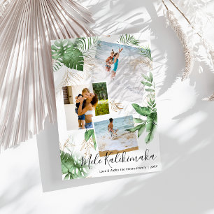 Tropical Mele Kalikimaka jul Photo Collage Julkort
