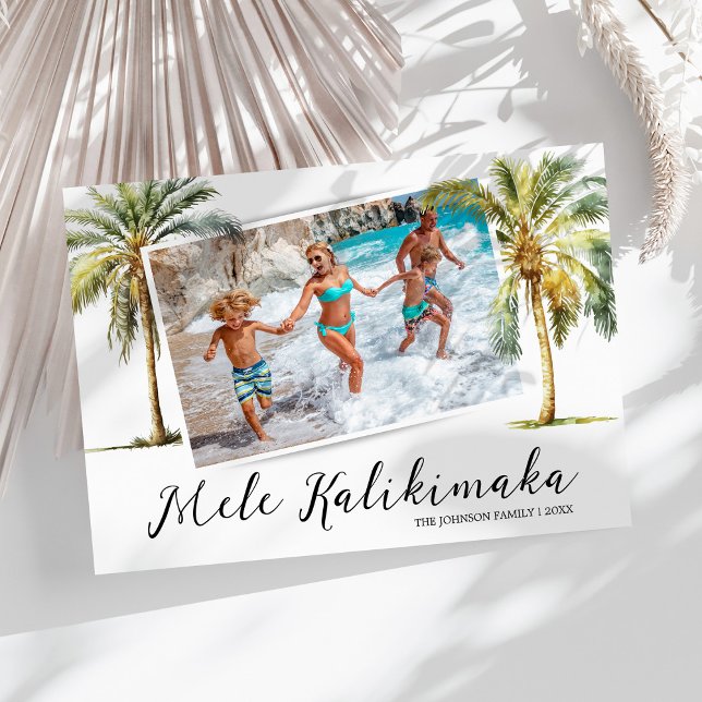 Tropical Mele Kalikimaka jul Photo Julkort (Skapare uppladdad)
