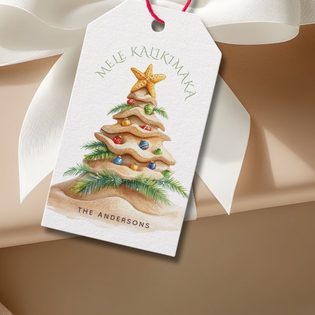 Tropical Mele Kalikimaka Julgran Presentetikett (Skapare uppladdad)