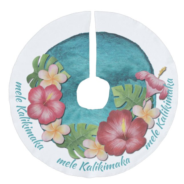 Tropical mele Kalikimaka Teal White jul Julgransmatta Fusklinne (Framsidan)