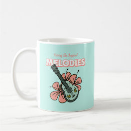 Tropical Melodies Ukulele Blommigt Art Kaffemugg