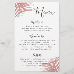Tropical Menu ro vid Rosa Handflatan Löv