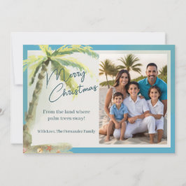 Tropical Merry Christmas Beach Theme Julkort