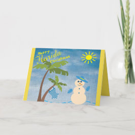 Tropical Merry Florida jul Snögubbe på Beach Helgkort