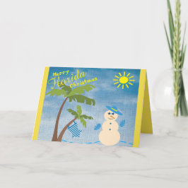 Tropical Merry Florida jul Snögubbe på Beach Helgkort