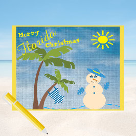 Tropical Merry Florida jul Snögubbe på Beach Vykort