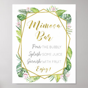 Tropical Mimosa Pub Bröllop Sign Poster