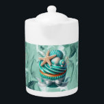 Tropical Mint Seashell Cupcoa Porcelain Tekanna<br><div class="desc">Tropical Mint Seashell Cupcoa Porcelain Tekanna</div>