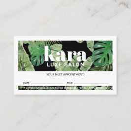 Tropical Modern Boutique Salon Black Möte Lojalitetskort