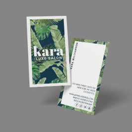 Tropical Modern Boutique Salon Designer Navy Visitkort