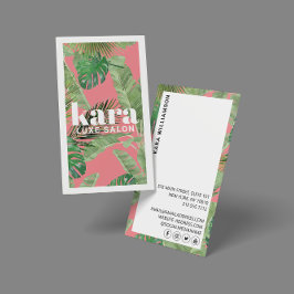 Tropical Modern Boutique Salon Designer Rosa Visitkort