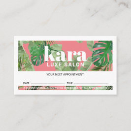 Tropical Modern Boutique Salon Rosa Möte Lojalitetskort