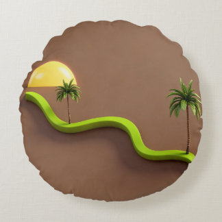 Tropical Modern Decorative Throw Pillow Rund Kudde